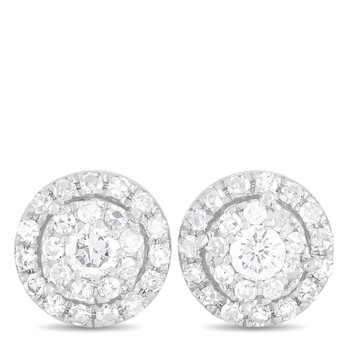 Lb Exclusive 18K White Gold 0.50 Ct Diamond Double Halo Stud Earrings 2 Bông tai Lb Exclusive 18K White Gold 0.50 Ct Diamond Double Halo Stud Earrings