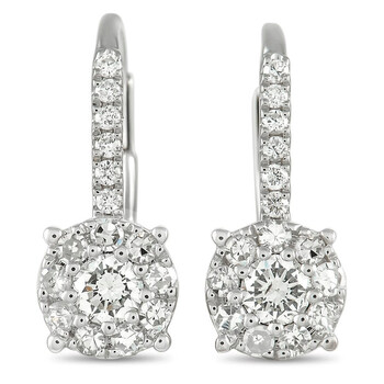 Lb Exclusive 18K White Gold 0.66Ct Diamond Earrings 2 Bông tai Lb Exclusive 18K White Gold 0.66Ct Diamond Earrings