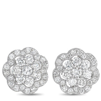 Lb Exclusive 18K White Gold 1.21 Ct Diamond Earrings 2 Bông tai Lb Exclusive 18K White Gold 1.21 Ct Diamond Earrings
