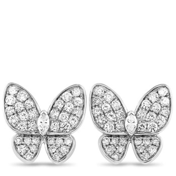 Lb Exclusive 18K White Gold 1.58 Ct Diamond Butterfly Earrings 2 Bông tai Lb Exclusive 18K White Gold 1.58 Ct Diamond Butterfly Earrings