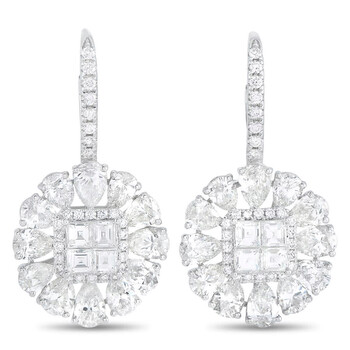 Lb Exclusive 18K White Gold 10.41 Ct Diamond Dangle Earrings 2 Bông tai Lb Exclusive 18K White Gold 10.41 Ct Diamond Dangle Earrings