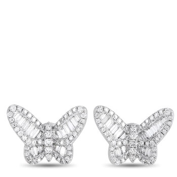 Lb Exclusive 18K White Gold 2.83 Ct Diamond Butterfly Earrings 2 Bông tai Lb Exclusive 18K White Gold 2.83 Ct Diamond Butterfly Earrings
