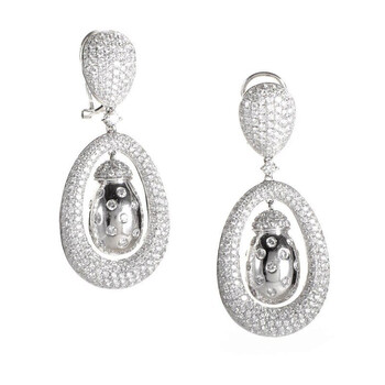 Bông tai Lb Exclusive 18K White Gold Diamond Dangle Earrings