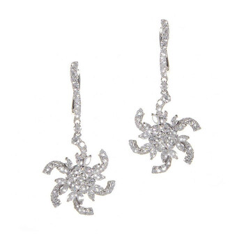 Lb Exclusive 18K White Gold Diamond Pinwheel Drop Earrings Ced8473 2 Bông tai Lb Exclusive 18K White Gold Diamond Pinwheel Drop Earrings Ced8473