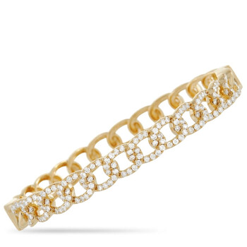Lb Exclusive 18K Yellow Gold 1.75 Ct Diamond Pave Chain Bangle Bracelet 2 Vòng tay Lb Exclusive 18K Yellow Gold 1.75 Ct Diamond Pave Chain Bangle Bracelet chính hãng