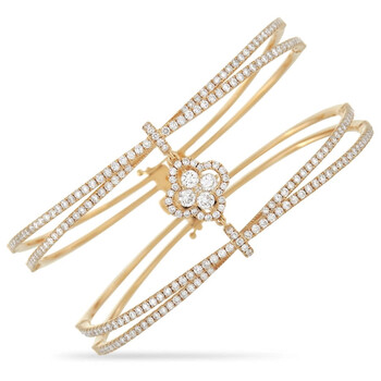 Vòng tay Lb Exclusive 18K Yellow Gold 3.76 Ct Diamond Bangle Bracelet chính hãng