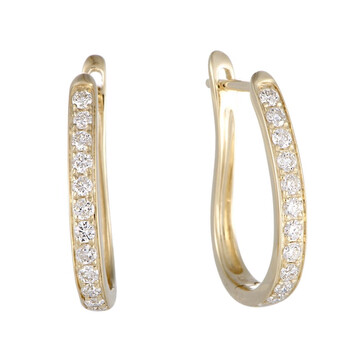 Lb Exclusive ~.75Ct 14K Yellow Gold Diamond Oval Hoop Earrings 2 Bông tai Lb Exclusive ~.75Ct 14K Yellow Gold Diamond Oval Hoop Earrings