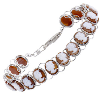 Lb Exclusive Womens 18K White Gold And Platinum Cameo Bracelet 1 Vòng tay Lb Exclusive Womens 18K White Gold And Platinum Cameo Bracelet chính hãng