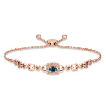 Vòng tay Le Vian Ladies 14K Gold Oval Cut Blue Topaz Bracelet chính hãng