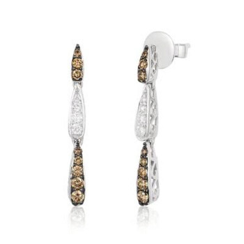 Bông tai Le Vian Ladies 14K Gold Round Cut Brown Diamond Drop/Dangle Earrings