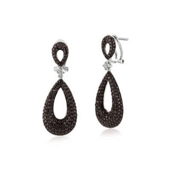 Bông tai Le Vian Ladies 14K Gold Round Cut Black Diamond Drop/Dangle Earrings