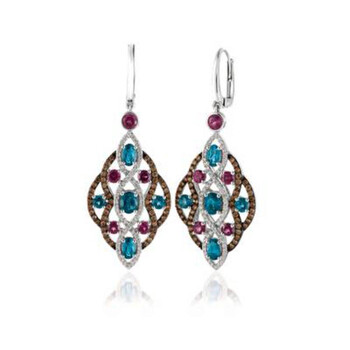 Bông tai Le Vian Ladies 14K Gold Oval Cut Blue Topaz Drop/Dangle Earrings