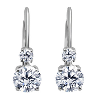 Bông tai Maulijewels 0.50 Carats Natural Diamonds Leverback Earrings For Women Crafted 14K Rose