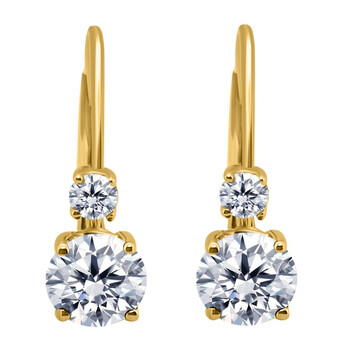 Bông tai Maulijewels 0.50 Carats Natural Diamonds Leverback Earrings For Women Crafted 14K Rose