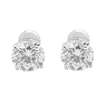 Maulijewels 1.00 Carat Igl Certified Round White Diamond Women Ladies Stud Earrings In 14K Solid White Gold With Secure Screw Back 1 Bông tai Maulijewels 1.00 Carat Igl Certified Round White Diamond Women Ladies Stud Earrings In 14K Solid White Gold With Secure Screw Back