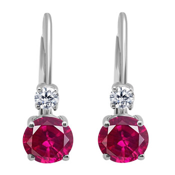 Maulijewels 1.10 Carats Gemstone With Natural Diamond Leverback Earrings For Women Crafted 14K White Gold Wedding Jewelry Collection 2 Bông tai Maulijewels 1.10 Carats Gemstone With Natural Diamond Leverback Earrings For Women Crafted 14K White Gold Wedding Jewelry Collection