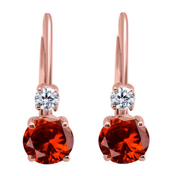 Bông tai Maulijewels 1.80 Carats Gemstone With Natural Diamond Leverback Earrings For Women Crafted 14K Rose Gold Wedding Jewelry Collection