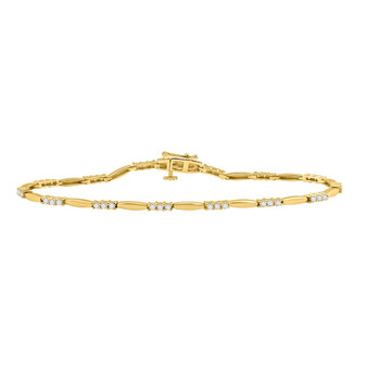 Vòng tay Maulijewels 10K Solid Yellow Gold 0.85 Carat Natural Round White Diamond (H-I/ I1-I2) Bracelet For Womens chính hãng