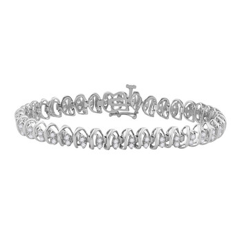 Vòng tay Maulijewels 2.15 Carat Round Natural Diamond (H-I/ I1-I2) Prong Set Linked Bracelet For Womens In 10K Solid White Gold chính hãng