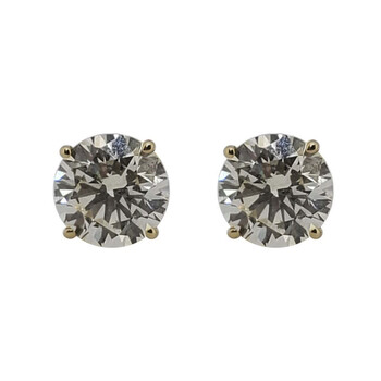 Bông tai Maulijewels 4.03 Carat Natural Round Diamond Igl Certified Stud Earrings For Women In 18K Solid Yellow Gold With Secure Screw Back