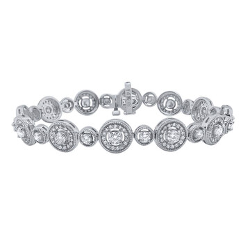 Vòng tay Maulijewels 4.25 Carat Round White Diamond Igl Certified Bracelet For Women In 14K Solid White Gold chính hãng