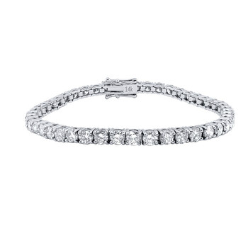 Maulijewels 6.77 Carat Agi Certified Natural Round White Diamond (F / Vs1) 7" Tennis Bracelet For Women In 14K Solid White Gold 2 Vòng tay Maulijewels 6.77 Carat Agi Certified Natural Round White Diamond (F / Vs1) 7" Tennis Bracelet For Women In 14K Solid White Gold chính hãng