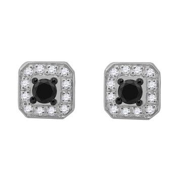 Bông tai Maulijewels 0.30 Carat Black & White Square Shape Stud Earrings For Women'S