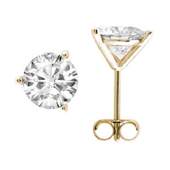 Bông tai Maulijewels 14K Yellow Gold Round Stud Earrings With 0.30 Carat Natural White Diamonds (I-J