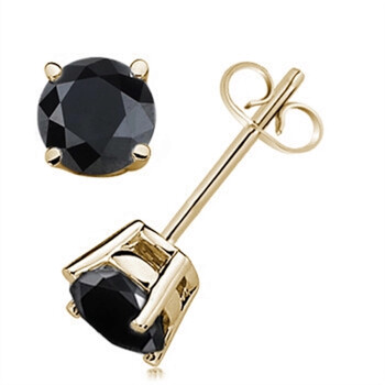 Maulijewels Black Diamond 1.00 Carat 14K Yellow & White Gold Stud Earrings For Women'S 2 Bông tai Maulijewels Black Diamond 1.00 Carat 14K Yellow & White Gold Stud Earrings For Women'S