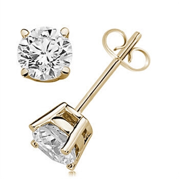 Bông tai Maulijewels 3/8 Carat Diamond (I-J/ I1-I2) Prong Set Stud Earrings In 14K Solid White & Yellow Gold