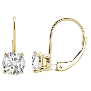 Bông tai Maulijewels 0.20 Carat Natural White Diamond Lever Back Dangle Earrings In 14K Yellow Gold
