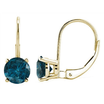 Maulijewels 0.60 Carat Natural Blue Diamond Lever Back Earrings Dangle Style Available In 14K Yellow Gold (Blue, I1-I2) 1 Bông tai Maulijewels 0.60 Carat Natural Blue Diamond Lever Back Earrings Dangle Style Available In 14K Yellow Gold (Blue