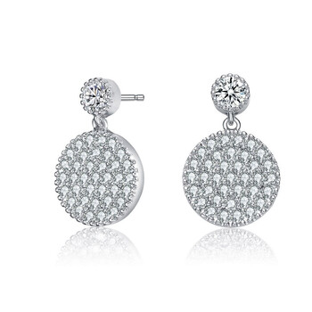 Megan Walford Sterling Silver Round Cubic Zirconia Cluster Circle Drop Earrings 2 Bông tai Megan Walford Sterling Silver Round Cubic Zirconia Cluster Circle Drop Earrings