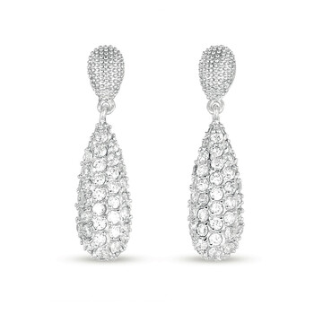 Megan Walford Sterling Silver Round Cubic Zirconia Two-Tier Earrings 2 Bông tai Megan Walford Sterling Silver Round Cubic Zirconia Two-Tier Earrings