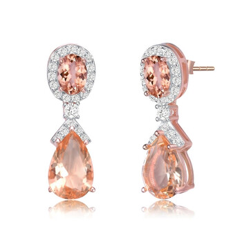 Bông tai Megan Walford Rose Over Sterling Silver Cubic Zirconia Drop Earrings