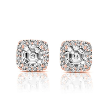 Megan Walford Rose Over Sterling Silver Cubic Zirconia Stud Earrings 1 Bông tai Megan Walford Rose Over Sterling Silver Cubic Zirconia Stud Earrings