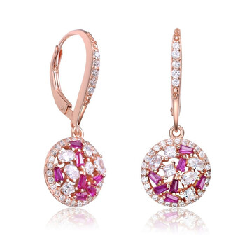 Megan Walford Rose Over Sterling Silver Cubic Zirconia Leverback Earrings 1 Bông tai Megan Walford Rose Over Sterling Silver Cubic Zirconia Leverback Earrings