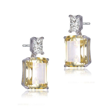 Bông tai Megan Walford Sterling Silver Clear And Yellow Cubic Zirconia Drop Earrings