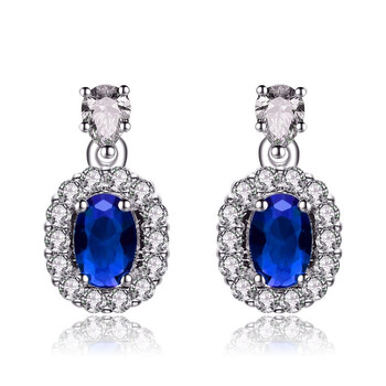 Megan Walford Sterling Silver Sapphire Blue And Clear Cubic Zirconia Earrings 2 Bông tai Megan Walford Sterling Silver Sapphire Blue And Clear Cubic Zirconia Earrings