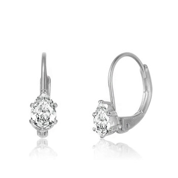 Megan Walford Sterling Silver Cubic Zirconia Leverback Earrings 1 Bông tai Megan Walford Sterling Silver Cubic Zirconia Leverback Earrings