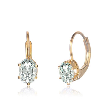 Bông tai Megan Walford Gold Over Sterling Silver Cubic Zirconia Leverback Earrings
