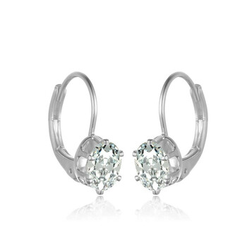 Bông tai Megan Walford Sterling Silver Cubic Zirconia Leverback Earrings
