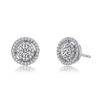 Megan Walford Sterling Silver Round Cubic Zirconia Stud Earrings 2 Bông tai Megan Walford Sterling Silver Round Cubic Zirconia Stud Earrings