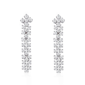 Bông tai Megan Walford Sterling Silver Princess Cubic Zirconia Dangle Earrings