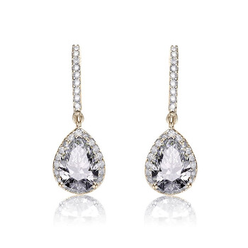 Megan Walford Gold Over Sterling Silver Pear With Round Cubic Zirconia Stud Earrings 1 Bông tai Megan Walford Gold Over Sterling Silver Pear With Round Cubic Zirconia Stud Earrings