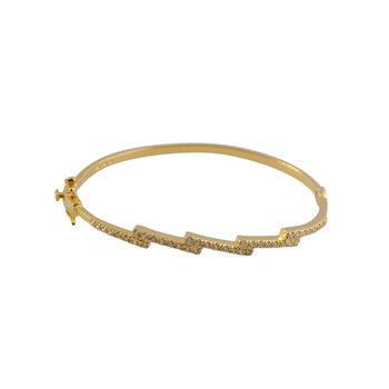 Vòng tay Megan Walford Elegant Gold Overlay Sterling Silver Round Clear Cubic Zirconia Bangle Bracelet chính hãng