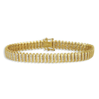 Megan Walford Gold Over Sterling Silver Cubic Zirconia Four Row Tennis Bracelet 1 Vòng tay Megan Walford Gold Over Sterling Silver Cubic Zirconia Four Row Tennis Bracelet chính hãng