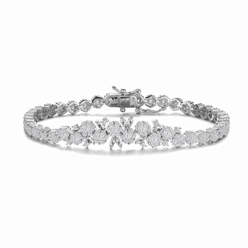 Megan Walford Sterling Silver Marquise And Round Cubic Zirconia Flower Tennis Bracelet 2 Vòng tay Megan Walford Sterling Silver Marquise And Round Cubic Zirconia Flower Tennis Bracelet chính hãng