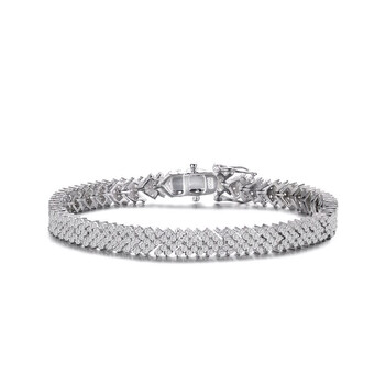 Vòng tay Megan Walford Sterling Silver Clear Cubic Zirconia Cluster Arrow Tennis Bracelet chính hãng