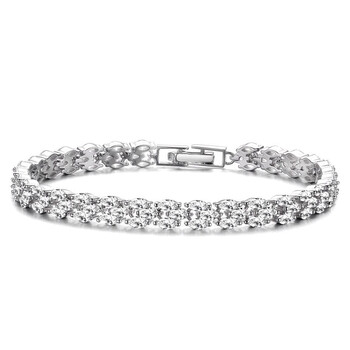Megan Walford Sterling Silver Marquise Cubic Zirconia Three-Row Bracelet 2 Vòng tay Megan Walford Sterling Silver Marquise Cubic Zirconia Three-Row Bracelet chính hãng